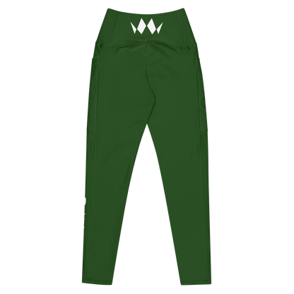 Emerald Crossover Leggings with pockets