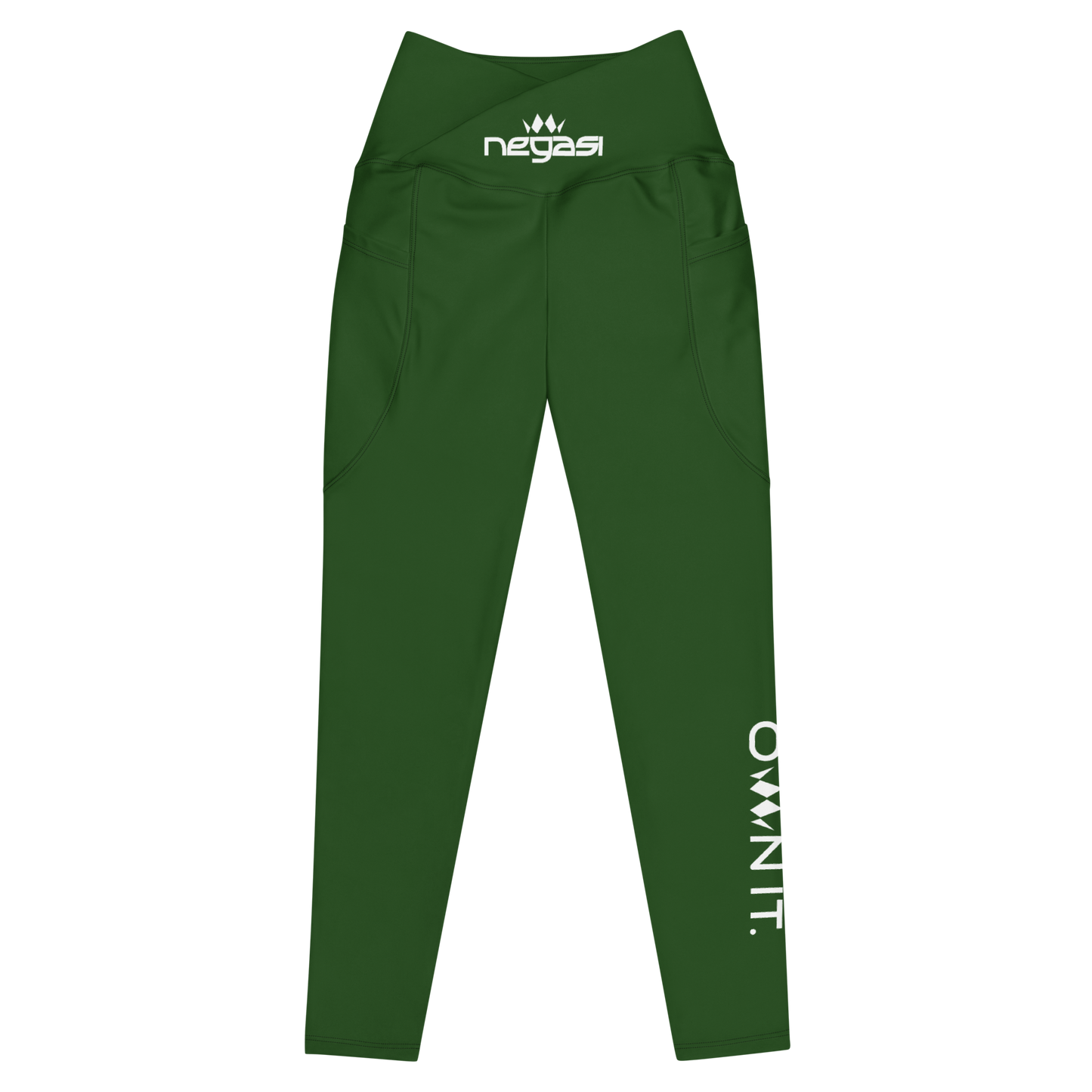 Emerald Crossover Leggings with pockets