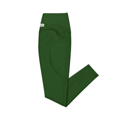 Emerald Crossover Leggings with pockets