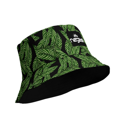 Leaf / Black Reversible Bucket Hat